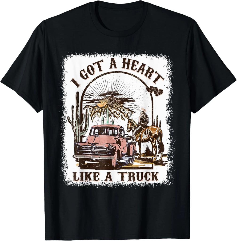 Western Sunset Cowgirl I Got A Heart Like A Truck T- Shirt
