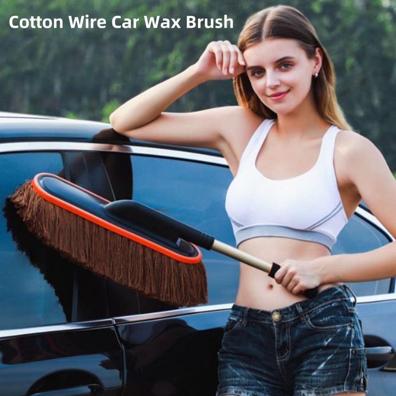 Для выдвижной хлопковой щетки для воска для автомобиля, швабра для мытья, щетка для сметания пыли, швабра для воска, набор инструментов для мойки автомобиля