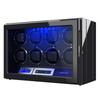Winding Machine 8 Winding Watch Winder Silent Design LCD Touch Screen with LED Light (Carbon Fiber)
