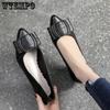 Women Flat-bottomed Shoes Soft Leather Low-heeled Leather Shallow Mouth Thick Pointed Toe Work Shoes Footwears