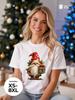 Oversized Christmas T-shirt with "Gnome with Gifts" Print