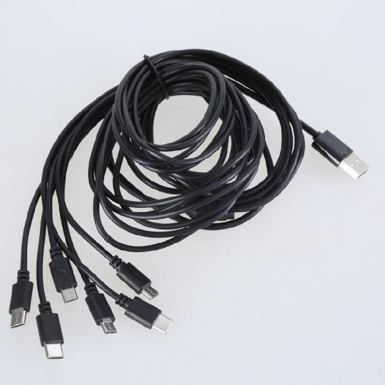 Эффективный USB-кабель для зарядки, шнур питания с разъемами USB 5Pin и Type C для одновременной зарядки шести устройств