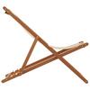 Folding Beach Chair Beige Solid Eucalyptus Wood and Fabric