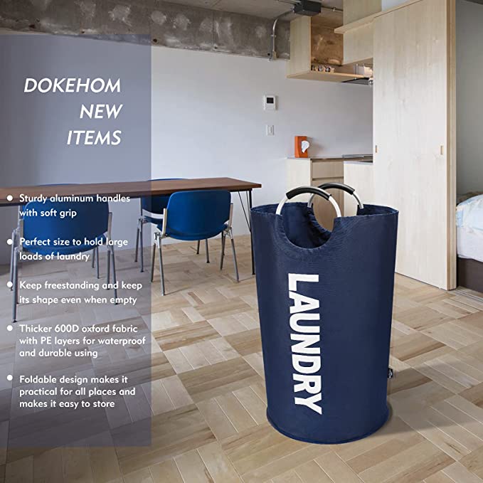 115L X-Large Laundry Basket, Collapsible Fabric Laundry Bag, Foldable Laundry Hamper, Folding Washing Bin