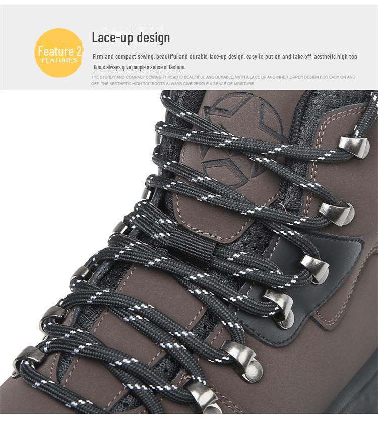 Мужские водонепроницаемые зимние походные ботинки — нескользящая, износостойкая, теплая обувь для спорта и отдыха на открытом воздухе.