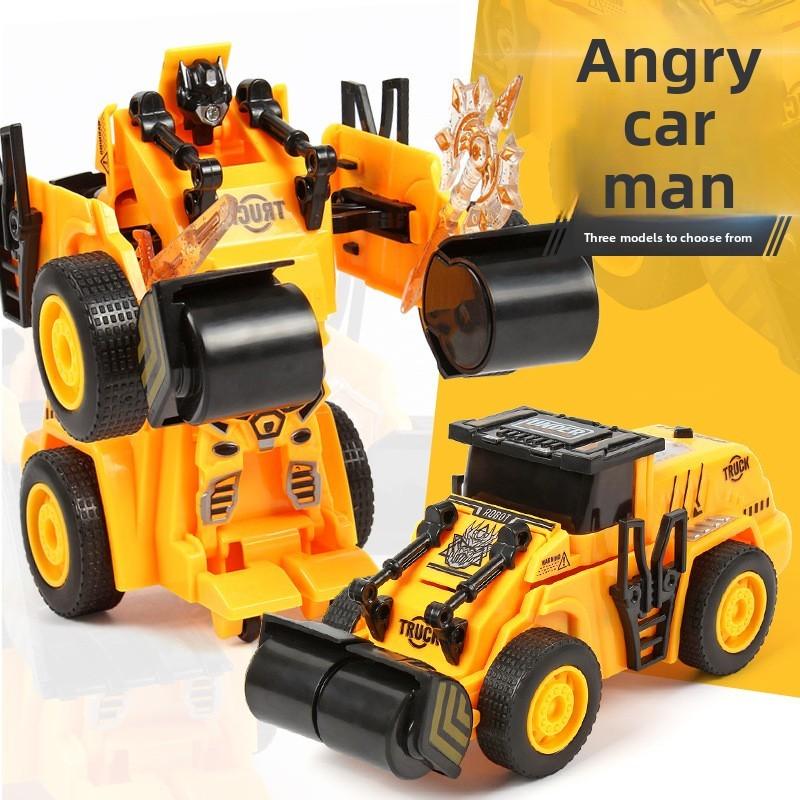 Plastic Inertia Engineer Robot Car Model With Onebutton Transformation For Child Development