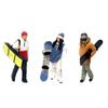 1:64 Scale Hand Painted Figure Miniature People for Dioramas Props,Photography Collector Skiing People Figure Models