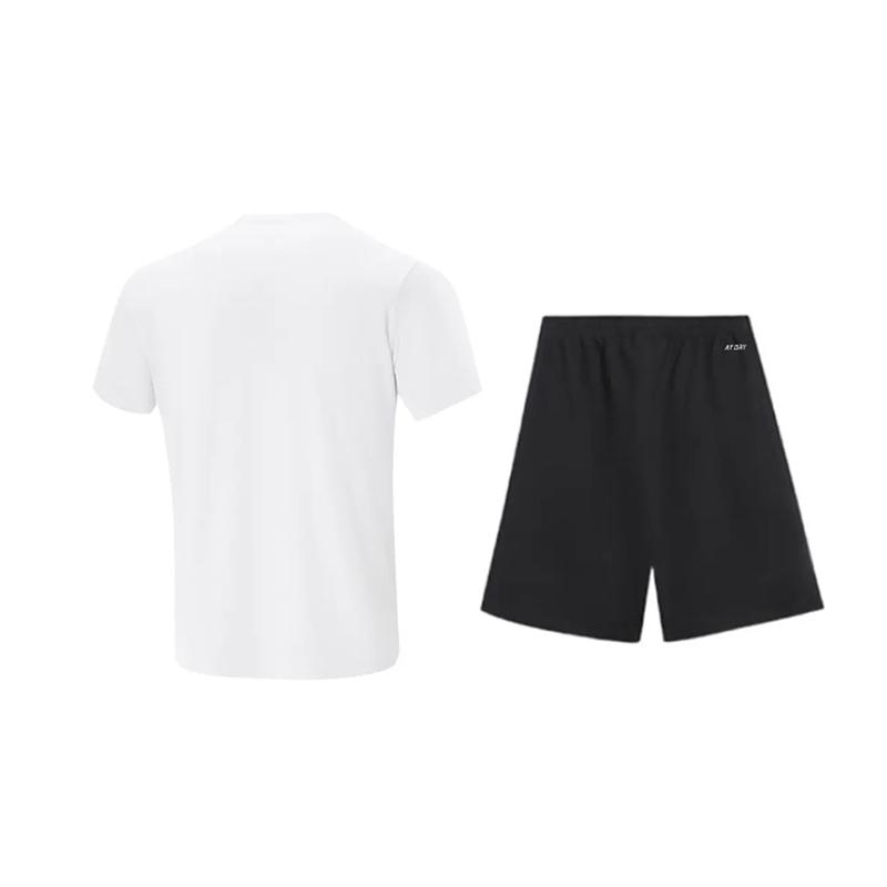 Логотип Li Ning Удобный Быстросохнущий Дышащий Круглый вырез Простой Универсальный Повседневный Спортивный костюм Унисекс Спортивная одежда ATSV597-1+YKSV149-1