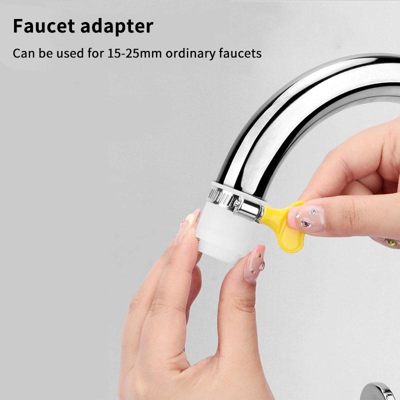 Water Tap Hose Adapter Thick Brass Threaded Connector Sturdy Yellow Plastic Handle for Home Outdoor Watering