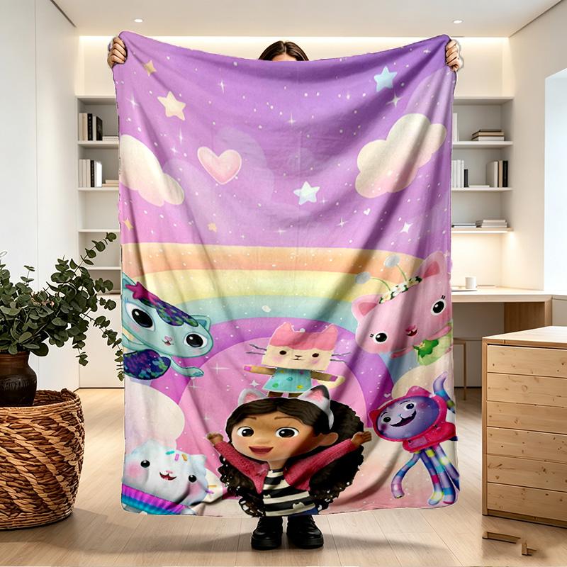 Gabby's Dollhouse Print Blanket - Soft & Comfortable, for Bedroom, Travel, Sofa, Home Decoration - Birthday Christmas Gift for Friend