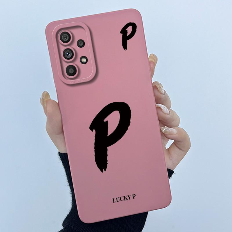 For Samsung Galaxy A33 A53 A73 5G 2022 Cover Case Initial Letter Silicone Soft Phone Bumper for Samsung SM-A336B A536B Casing