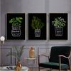 Картина на холсте Зеленые растения в горшках Постеры и принты Кухня Офис Скандинавский минималистский настенный декор Картины Гостиная Домашний декор