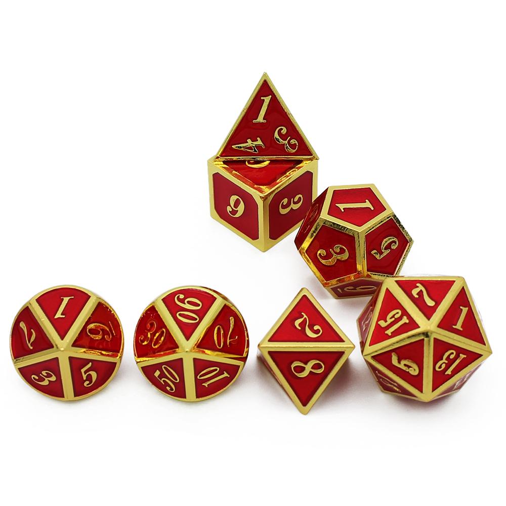 Набор из 7 предметов, набор металлических кубиков D&D, бархатный мешочек D20 D12 D10 D% D8 D6 D4, игральные кости DND, ролевые игры, настольные игры, набор кубиков дадо, металлические игральные кости