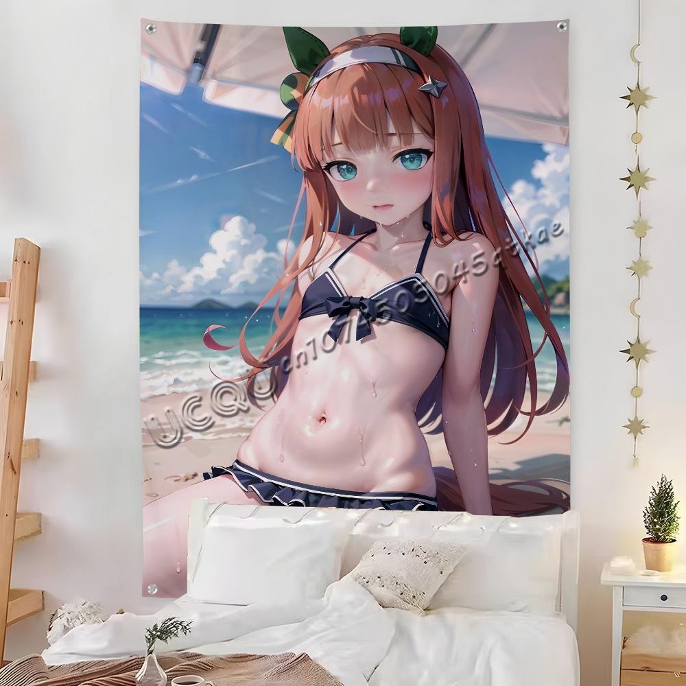 Uma M-Musume Special Cinderella Flag Room Bedroom Home&Outdoor Wall Hanging Printed Background Decoration Art Banner Bedroom