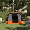 4 Person Camping Tent Grey and Orange Waterproof