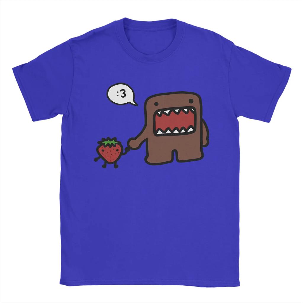 Уличная футболка Domo Kun Хлопковые футболки Хипстерская футболка для мужчин Пляжная Y2K Базовая принтованная одежда с коротким рукавом
