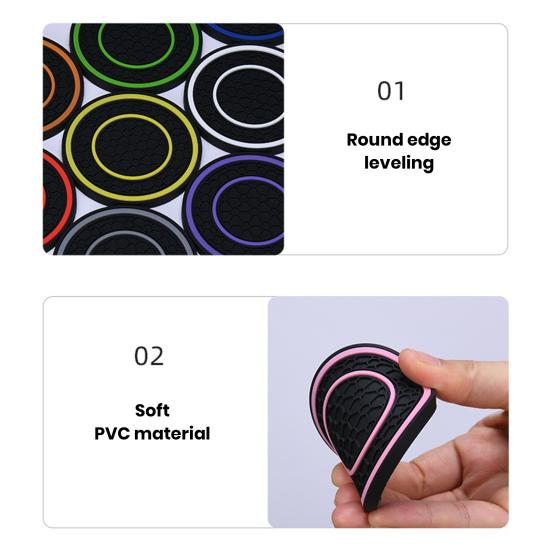 Подставка под чашку автомобиля, коврик для кружки, устойчивый к высоким температурам, нескользящий дизайн, водонепроницаемая подставка из ПВХ, автомобильный коврик для чашки, аксессуары для салона автомобиля