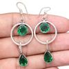 Изумрудный кварцевый драгоценный камень ручной работы подарок для нее серебряные ювелирные серьги 1,5''