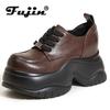 Fujin 9 см микрофибра кожа весенняя женская повседневная обувь женская модная осенняя обувь массивные кроссовки платформа танкетка скейтбординг