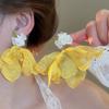 Дофаминовые серьги-гвоздики с сеткой-лепестками новые популярные серьги в морском отпускном стиле преувеличенный темперамент универсальные серьги оптом