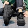 Pure Black Men's Shoes Autumn Thick-soled Heightening Casual Board Shoes Sports Trend Versatile Darth Vader Retro Bread Shoes