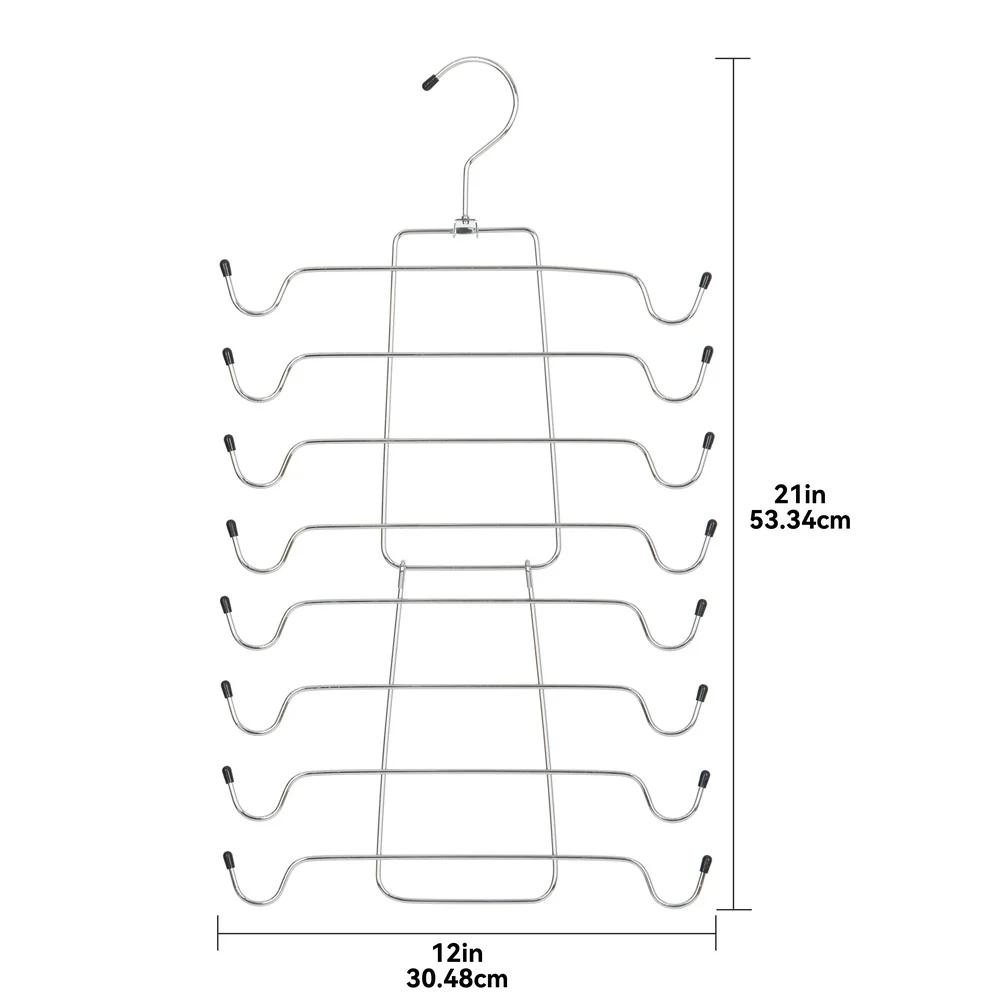 Упаковка из 2 штук Сверхпрочная металлическая складная вешалка для бюстгальтеров-маек на 4 яруса, экономящая место, аксессуары для органайзера для шкафа, многоцелевая для одежды, ремней