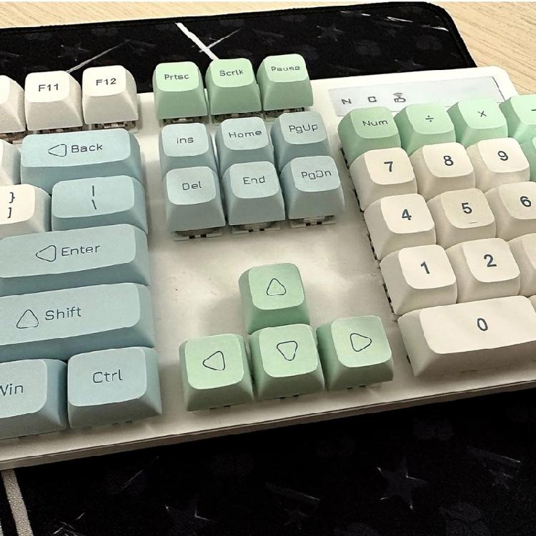 137 шт. колпачков для клавиш XDA PBT с термосублимацией, тема «Ледяная мята», для энтузиастов механических клавиатур