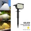 900LM солнечные светильники уличные водонепроницаемые 52LED 3 режима освещения садовый двор точечный светильник на солнечной батарее для наружного ландшафтного декора