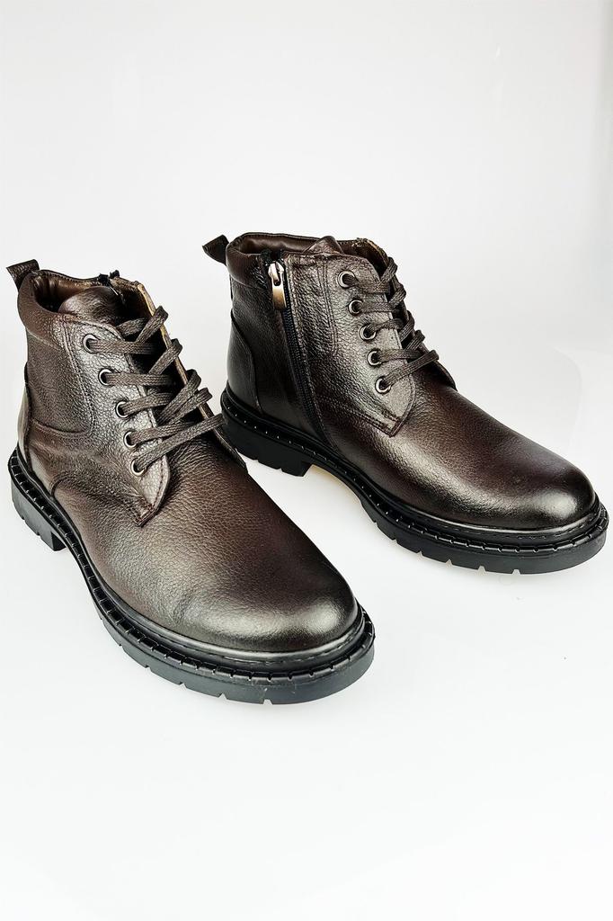 Мужские модные ботинки из натуральной кожи на тонком каблуке, кожаные ботинки, черные морозостойкие зимние ботинки на молнии, обувь