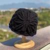 Artistic Hollow Toe Cap Lace Flower Basin Hat Fashionable Knitted Woolen Hat  Women