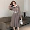 2024 Women's Autumn/Winter Shirt Dress: Thickened Light Luxury Design with Coat and Mid-Length Skirt