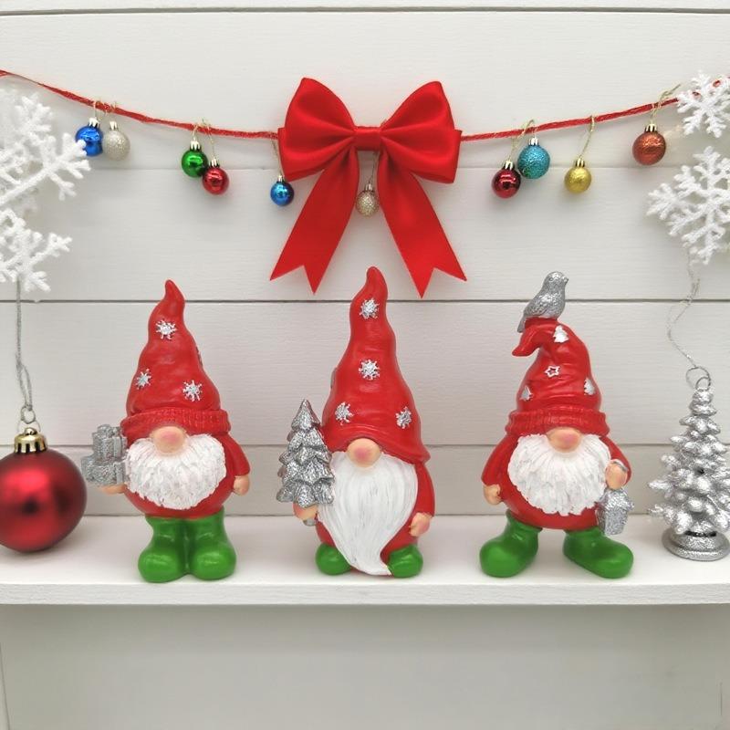 Смола Ремесла Рождественские Гномы Гном Статуя Орнамент Орнаменты Праздничные Подарки