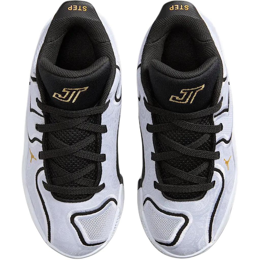 Jordan Tatum 3 Удобные Мягкие Нескользящие Прочные Полувысокие Детские Баскетбольные Кроссовки Детские баскетбольные кроссовки Белые IB8153-100