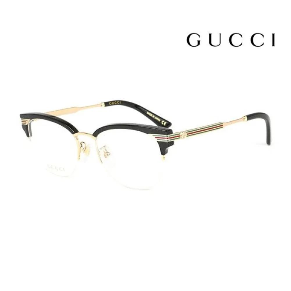 Gucci Оправы для очков GG0201O 001 Круглые очки с верхней перемычкой для женщин и мужчин