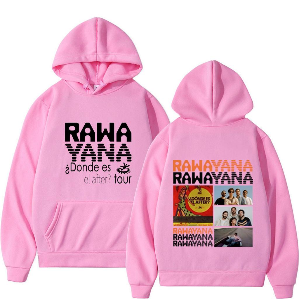 Худи с принтом Rawayana Tour Мужские Женские Хип-хоп Пуловеры С длинным рукавом Свободные Повседневные Толстовки Топы