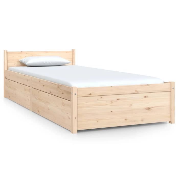 VidaXL Cadre de lit avec tiroirs 75x190 cm Petit simple 3103473