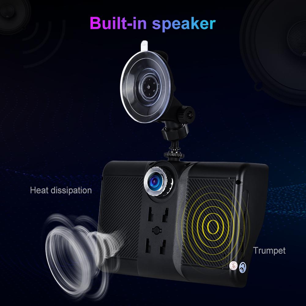 Podofo 9 В-36 В 1024 x 600 HD 7-дюймовый автомобильный видеорегистратор AHD монитор заднего вида Поддержка Carplay Android Auto AI Голосовое управление Bluetooth-вызов Музыка Автомобильный рекордер