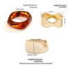 SHIXIN 3 Styles Vintage Thick Resin Acrylic Wide Bracelet for Women Simple Irregular Metal Open Spring Bangle Party Jewelry 2026