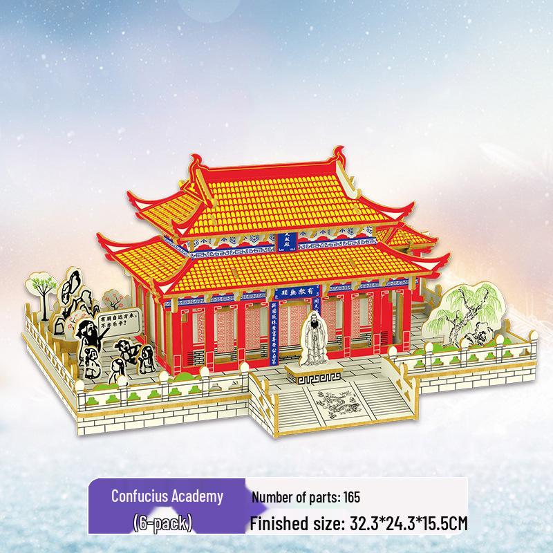 3D DIY Деревянный Набор Модели Виллы в Китайском Стиле