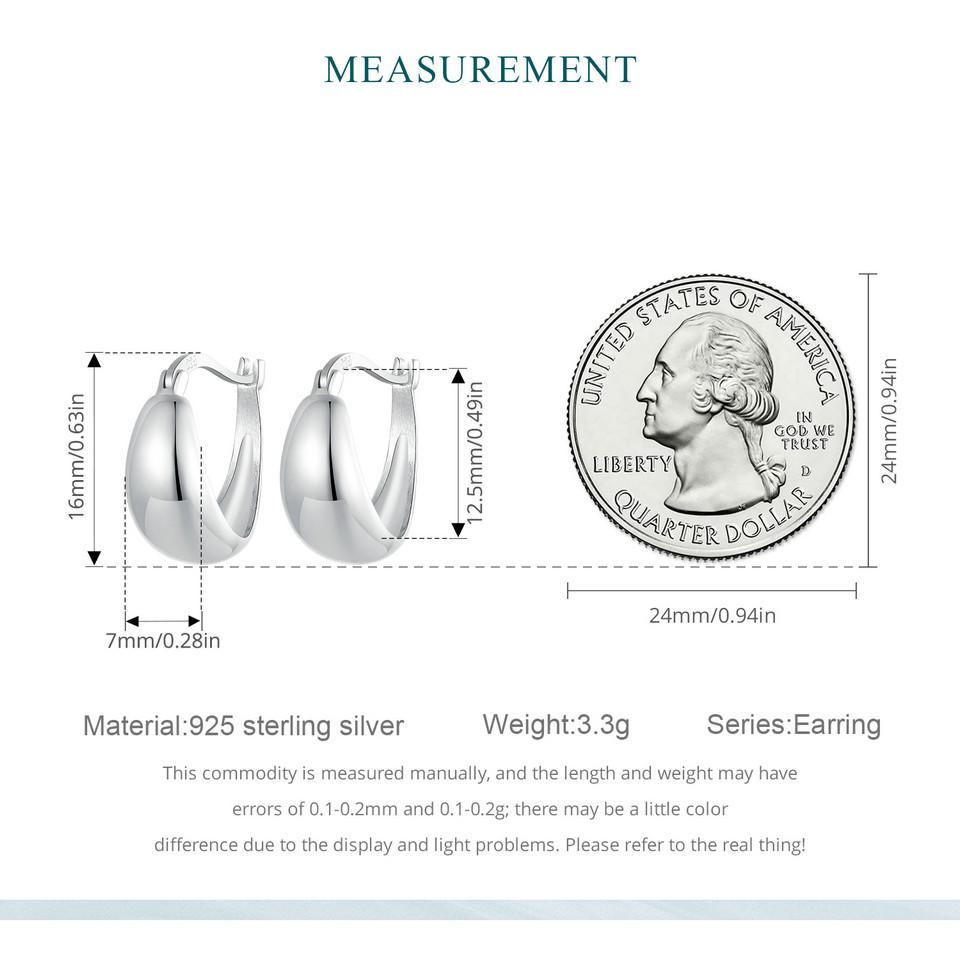 WOSTU 925 Sterling Silver Huge Simple Wide Gothic Hoop Earrings for Women European Unisex Rock Jewelry Ear Buckles Party Gift