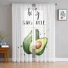 Fruit Avocado Watercolor Sheer Curtains For Living Room Kitchen Window Curtains Bedroom Tulle Voile Curtains
