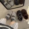 Одиночные Биркенштоки, хлопковая обувь, пушистая обувь, тонкий внутренний подъем, женская платформа женская обувь, сезон флиса, туфли Мэри Джейн тонкие
