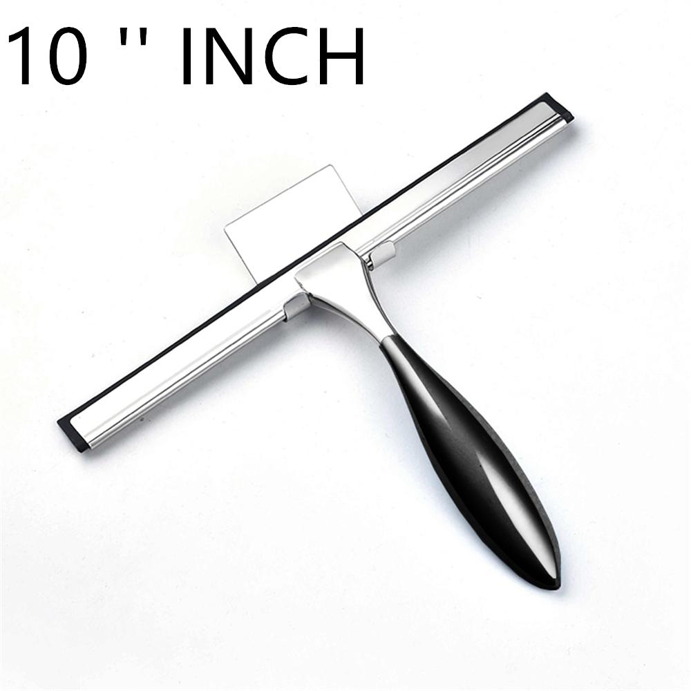 Shower Squegee Stainless Steel Window Wiper Cleaning Non-slip Handle Sticky Hook Bathroom Shower S Glass Hook Mirror Car Use
