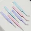 1 шт. Макаронные цветные пинцеты из нержавеющей стали с прямыми и изогнутыми кончиками для ногтей, ресниц, макияжа, инструменты для наклеек для DIY