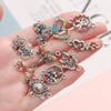 4Pcs Alloy Retro Colored Zircon Drop Oil Pendant Elephant Turtle Pendants For DIY Jewelry Charm Bracelet Handicrafts Accessories