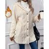 Plus Size Autumn and Winter Faux Fur Coat Plush Button Cardigan Hooded Sweater Pure Colour Autumn and Winter Warmth