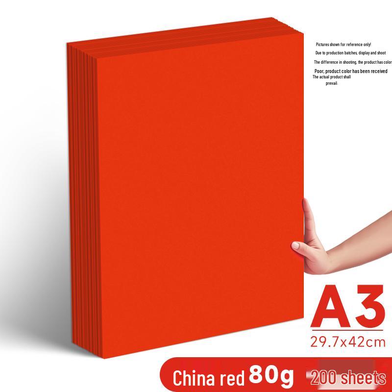 Ярко-красная бумага формата A4/A5, 70 г/м², для печати, офиса и рукоделия