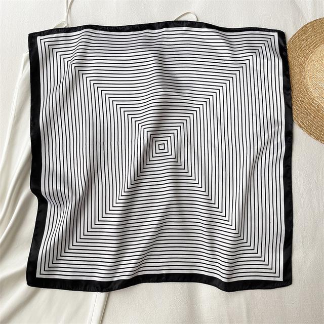 Модный шелковый квадратный шарф для женщин, 60 см, атласная шея, повязка для волос, сумка, мягкий офисный шейный платок, хиджаб, женский платок, бандана