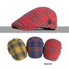Golexury Spring and Summer Thin Breathable Cap Men's British Retro Beret Women's Bud Top Hat Casual Plaid Visors Hat for Dad