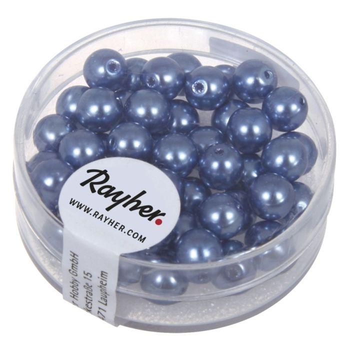 Renaissance Perles en verre , 6mm boîte 45pces, bleu azur